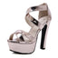 13.5cm thick heel  peep toe platform club patent leather High Heel