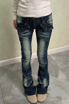 Vintage Fade Low Rise Bootcut Jeans