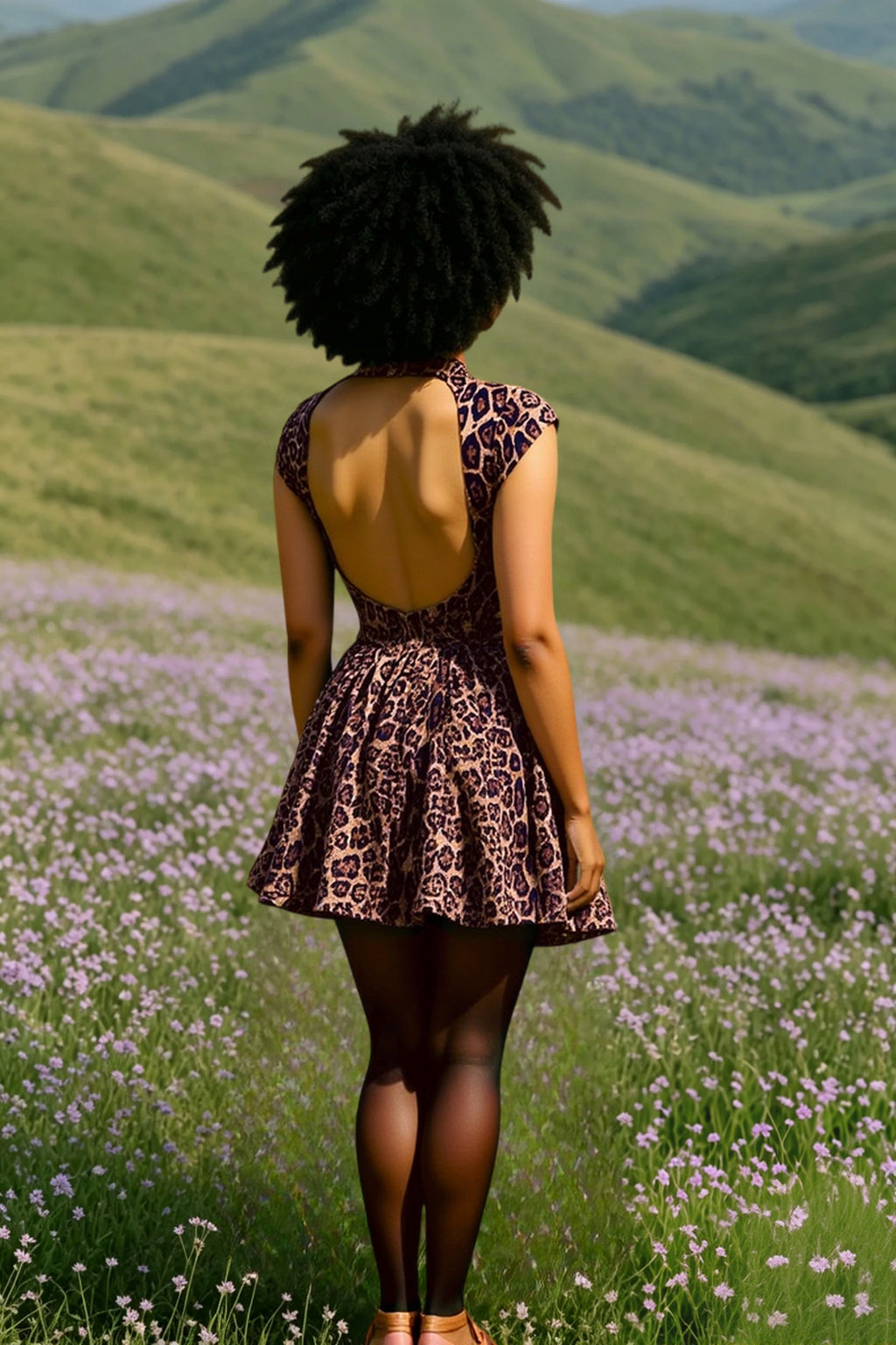 Flirty Leopard Backless Party Dress