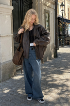 Oversized Moto Leather Jacket