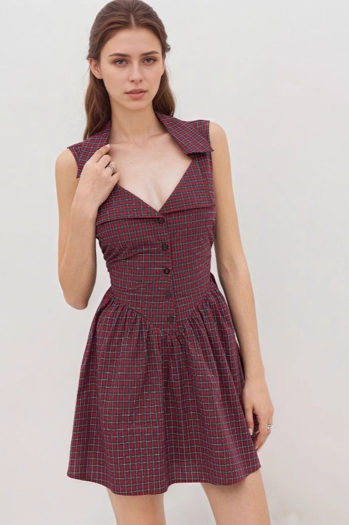 Vintage Plaid Halter Work Dress Secondary image