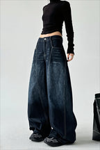 High Rise Embroidered Barrel Leg Jeans