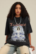 Vintage Washed Angel Print T-Shirt