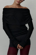 Off Shoulder Bodycon Knit Top