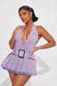 Washed Deep V-Neck Denim Dress