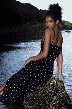 Elegant Polka Dot Slip Party Dress