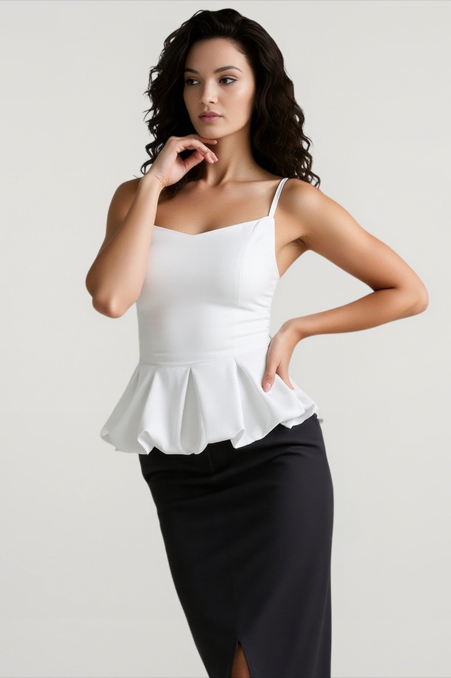 Satin Solid Waist Cami Top Secondary image