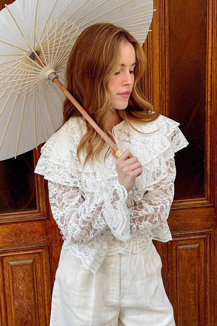Luxe Round Neck Lace Blouse Main image