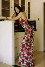 Print Low Back Slip Dress