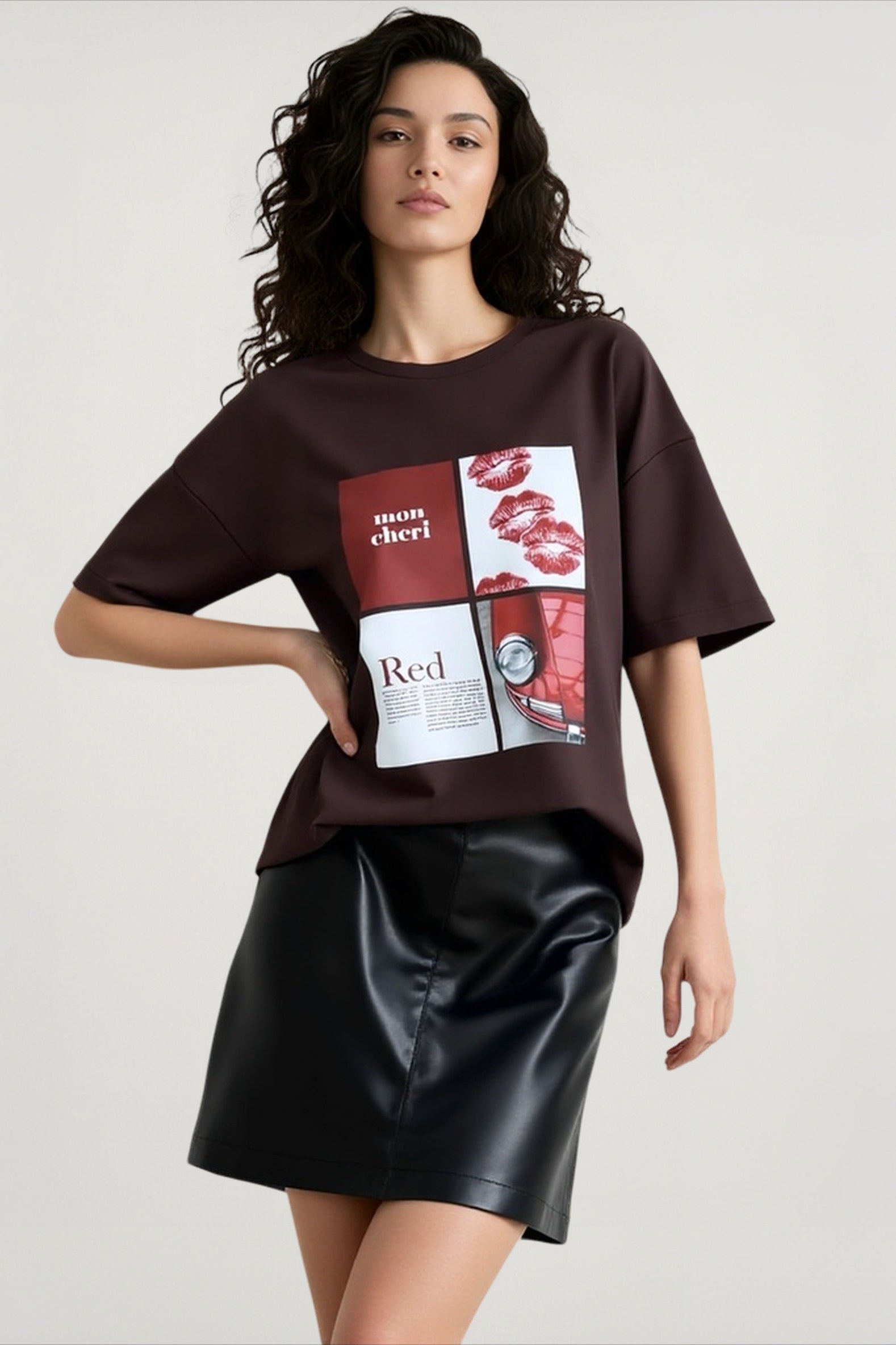 Letter Print Slouchy T-shirts Main image