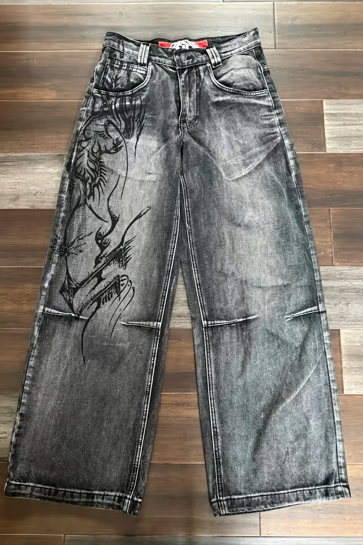 Vintage Washed Baggy Wide Leg Streetwear Jeans