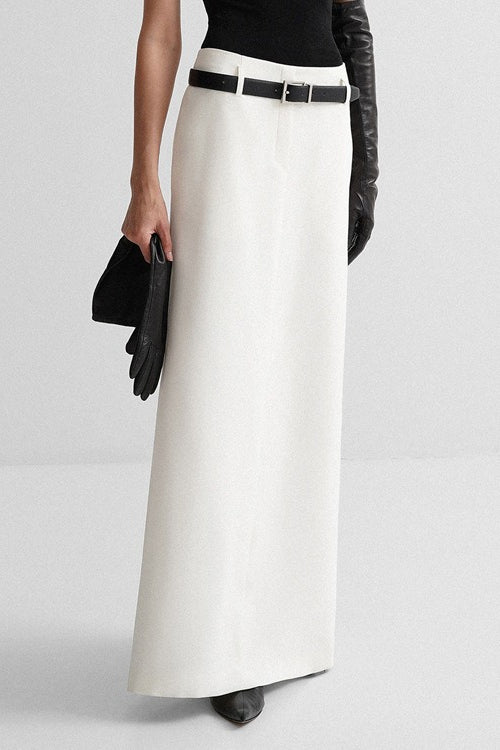 Relaxed Fit White A Line Commuter Skirt Secondary image
