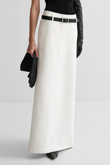 Relaxed Fit White A Line Commuter Skirt