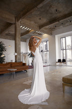 Retro Side Slip Sequin Backless Wedding Dress