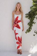 Chic Floral Strap Bodycon Vacation Dress