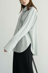 Cotton Bow Tie Collar Blouse