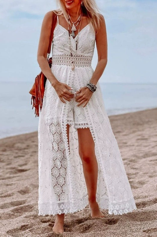 Spliced Strappy Casual Cutout Boho Dress Secondary image