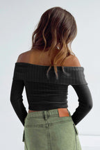 Off Shoulder Knit Sweater