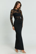 Lace Panel Bodycon Lace Dress
