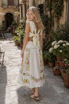 Patchwork Square-Collar Boho Dress