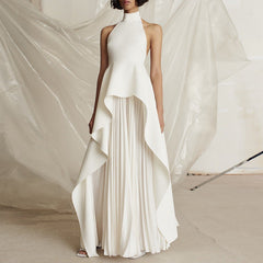 Victoria Layered Stylish Halter Gown Set
