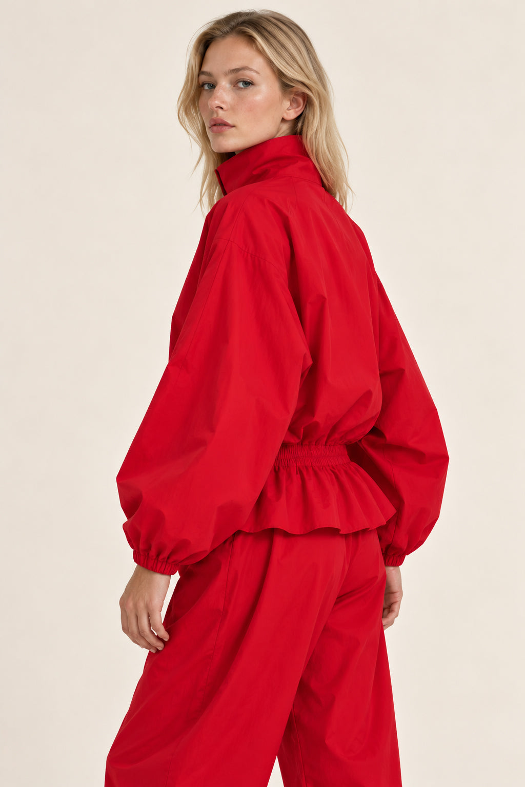 Stand Collar Jacket Jogger Pants Set