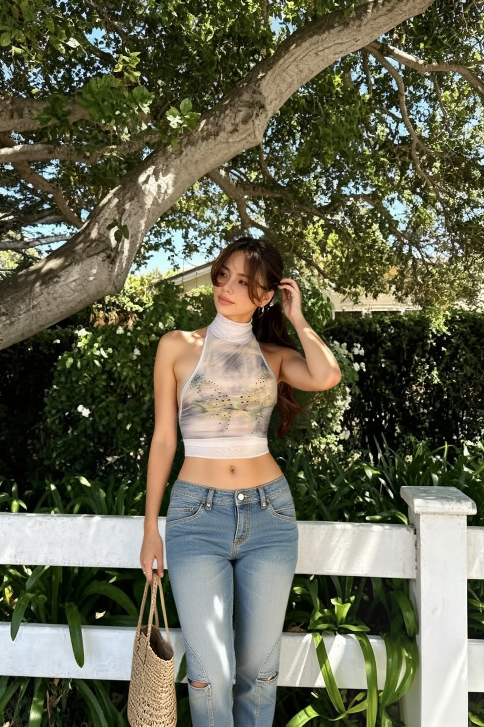 Diamonds Splice Halter Sheer Top Secondary image
