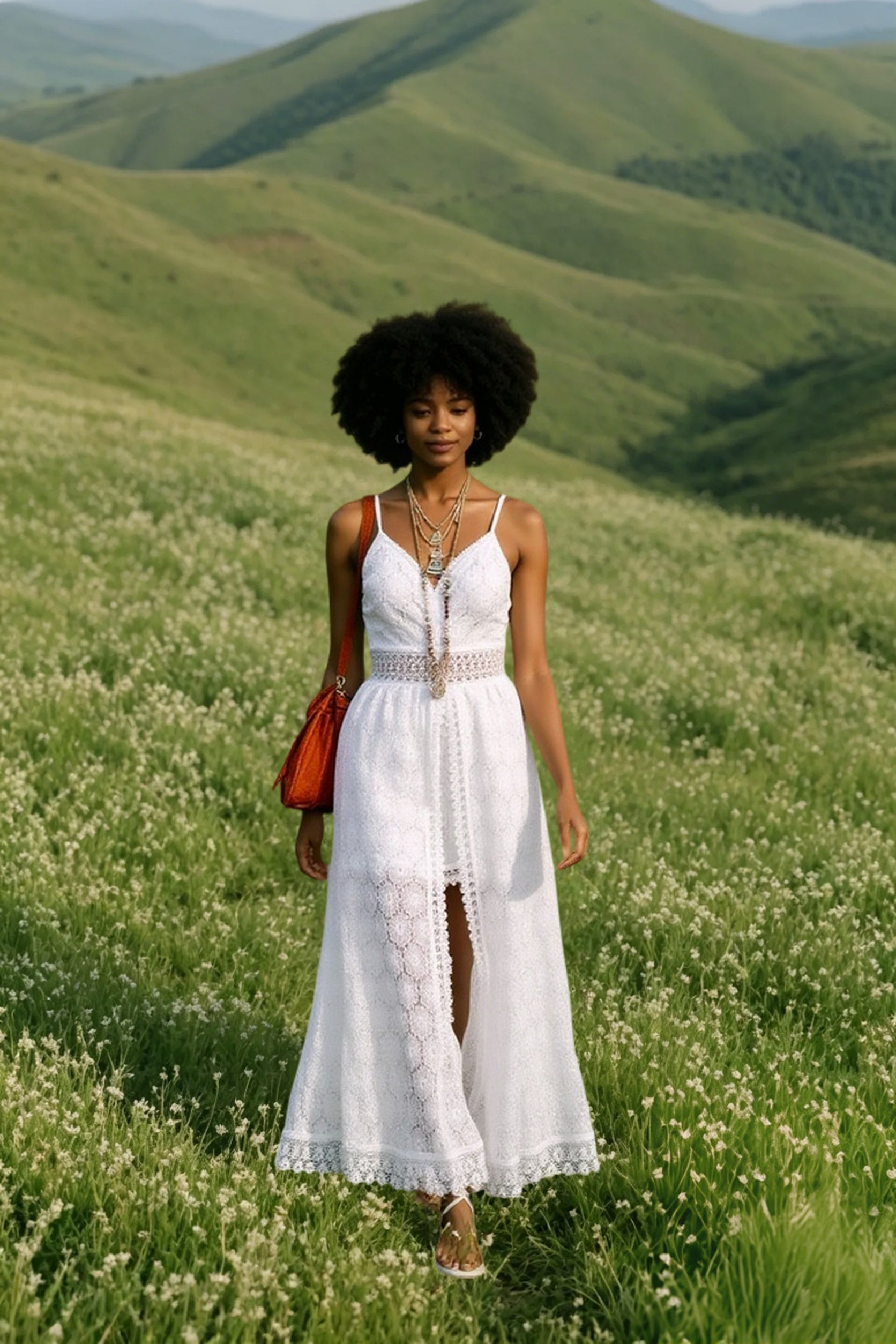 Spliced Strappy Casual Cutout Boho Dress Secondary image