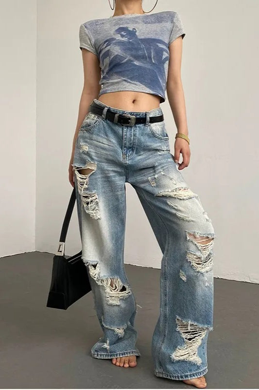 Retro Distressed Jeans Main image