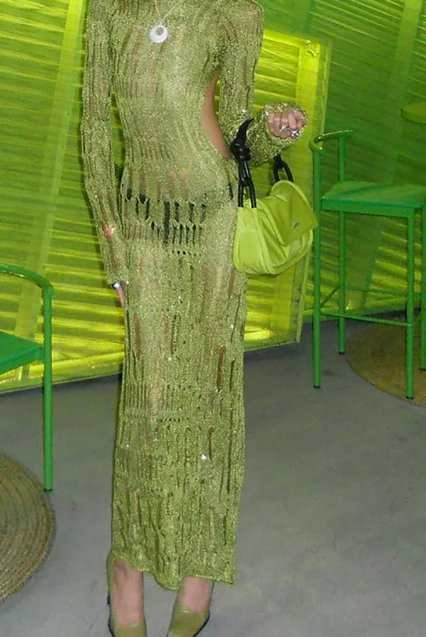 Knitted Cutout See Through Maxi Dress Main image