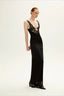 Elegant Deep V Lace Patchwork Lace Dress