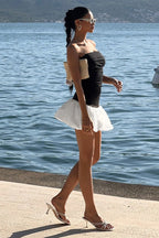 Strapless Peplum Party Dress