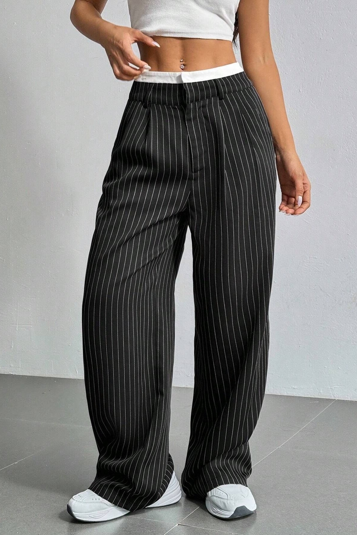 Low Rise Flared Office Chic Tailored Pants Main image