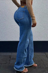 High Waist Distressed Flare Jeans