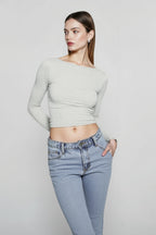 DressBetty - 2024 Basic Round Neck Long Sleeve Pullover Tee