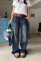 High Waist Relaxed Fit Denim Jeans