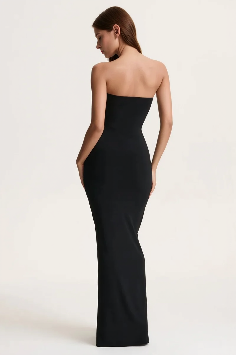 Strapless Ruched Waist Sash Party Dress