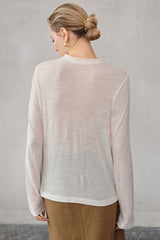 Color Block Placket Knit Top