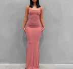 Satin Slip Backless Maxi Dress