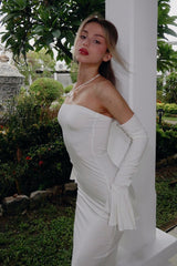 Wrap Style Off-Shoulder Mermaid Birthday Dress