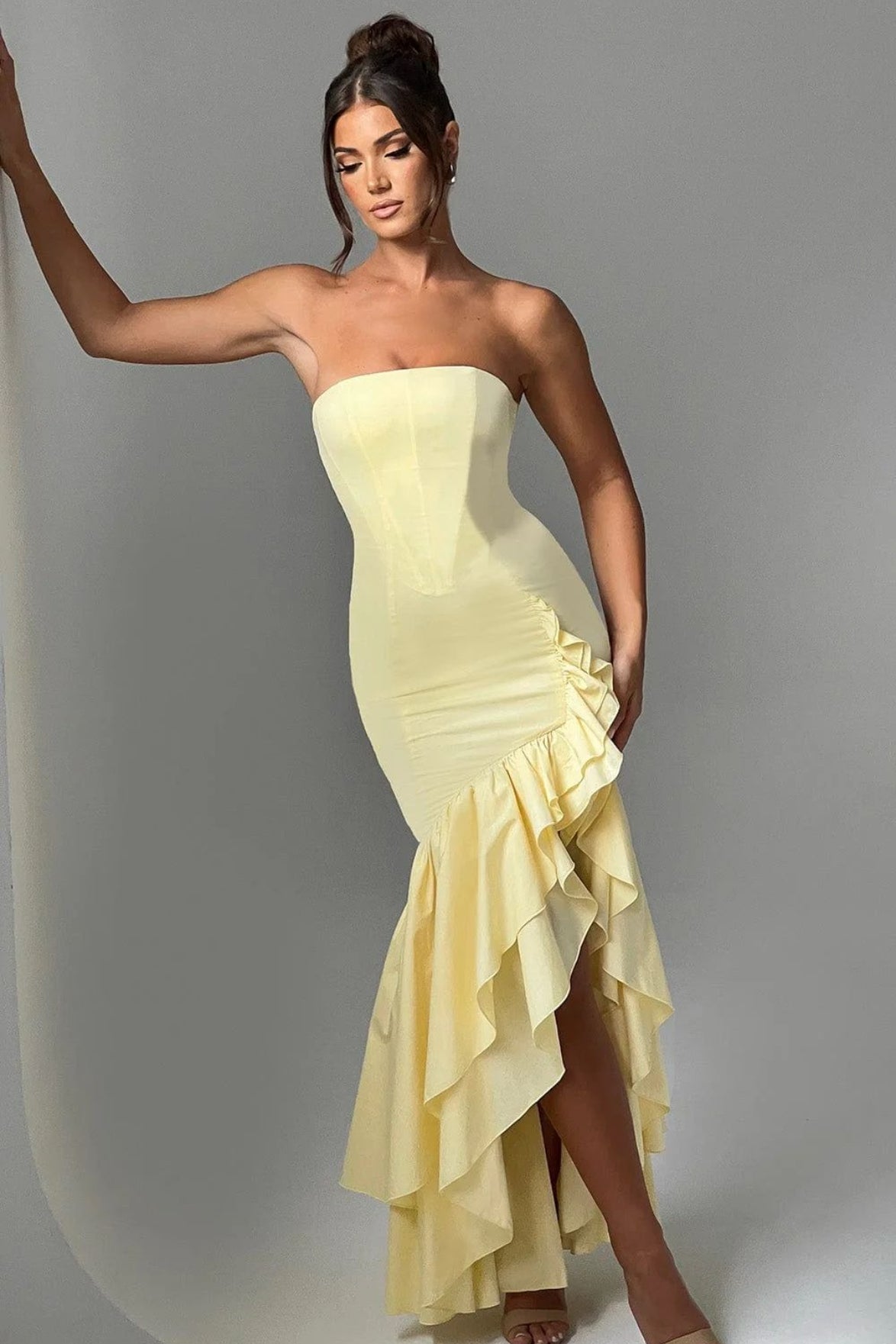 Strapless Slit Back Bodycon Prom Dress Secondary image