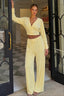 V-Neck Snap Button Tie Longline Two-Piece Set