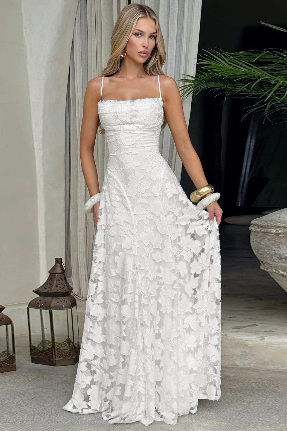 Tie Back Jacquard Lace Birthday Dress Secondary image