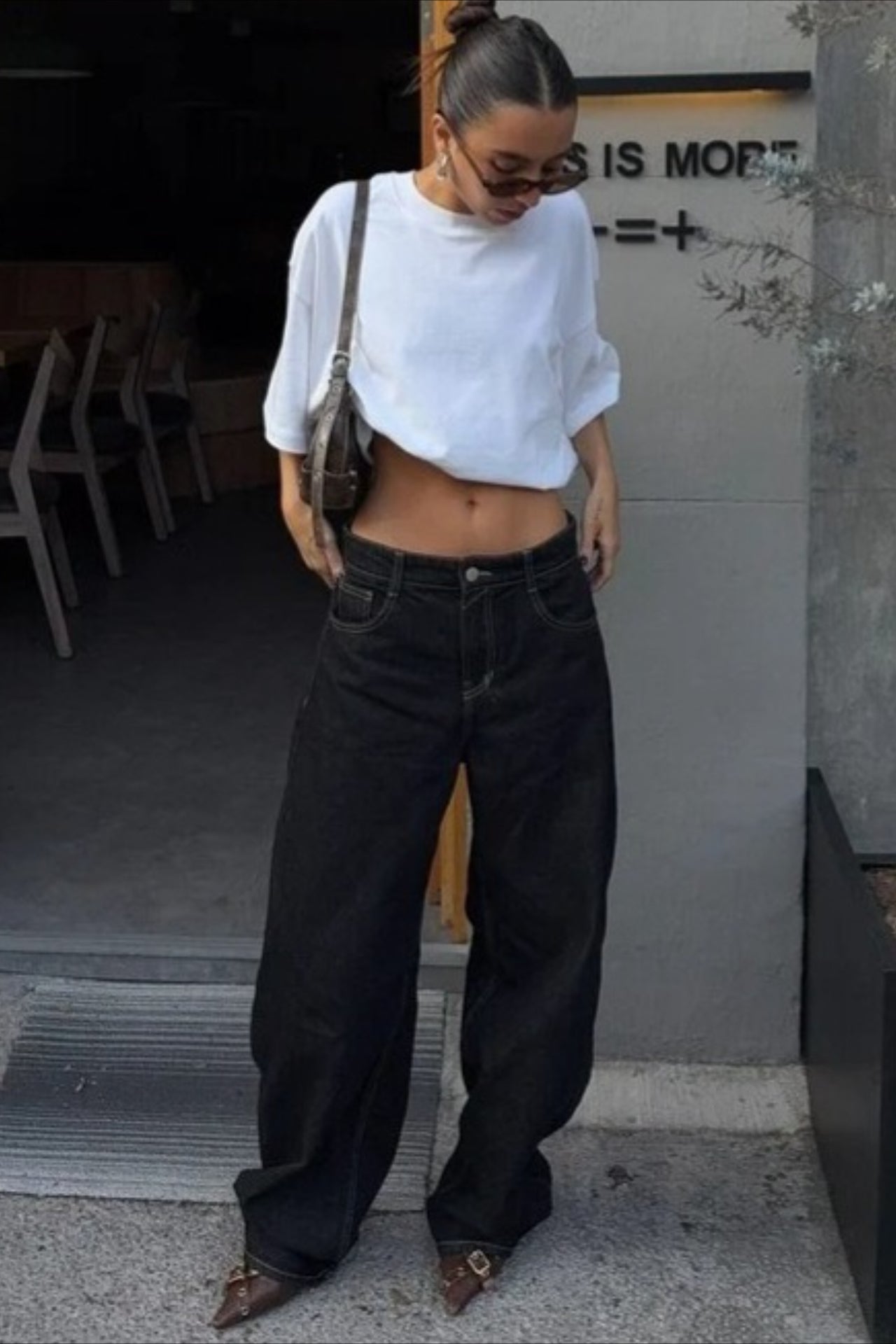 High Waist Vintage Washed Bootcut Wide Leg Jeans Main image