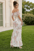Off Shoulder Bodycon Long Print Floral Dress