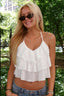 Asymmetric Ruffle Cami Fitted Crop Top