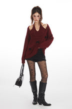 Bow Tie Halter U-Neck Knit Top