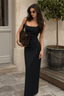 Sleeveless Waist Cinch Bodycon Slip Dress