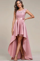 Blush Ruffled Hem Prom Dress