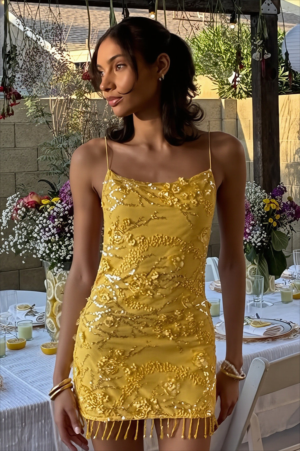 Sexy Solid Sequin Cami Fitted Mini Dress